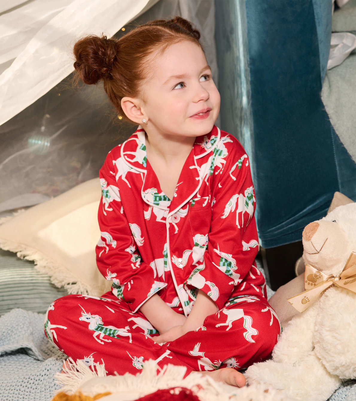 View larger image of Christmas Unicorns Button Down Pajama Set