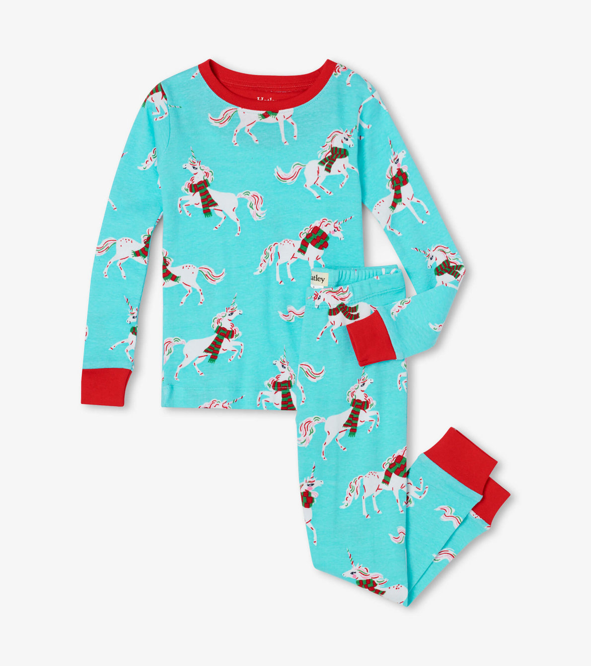 Agrandir l'image de Pyjama en coton biologique – Licornes de Noël