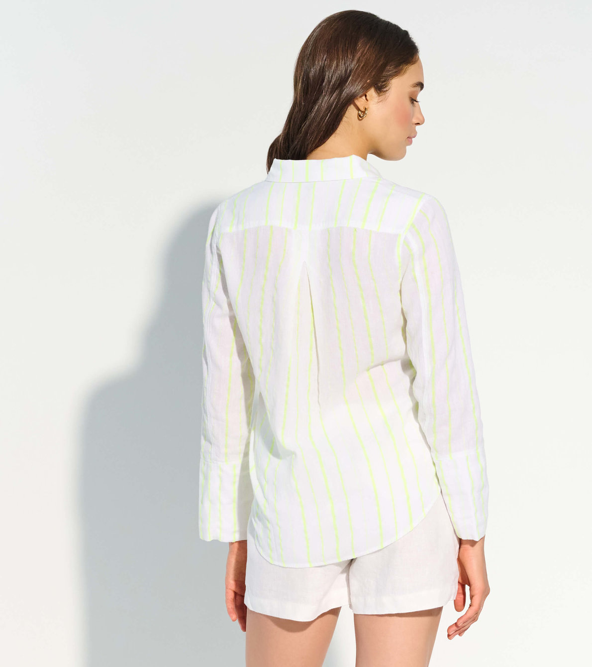 View larger image of Cindy Blouse - Neon Yellow Stripe