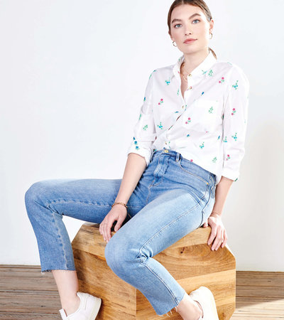 Cindy Shirt - Embroidered Flowers