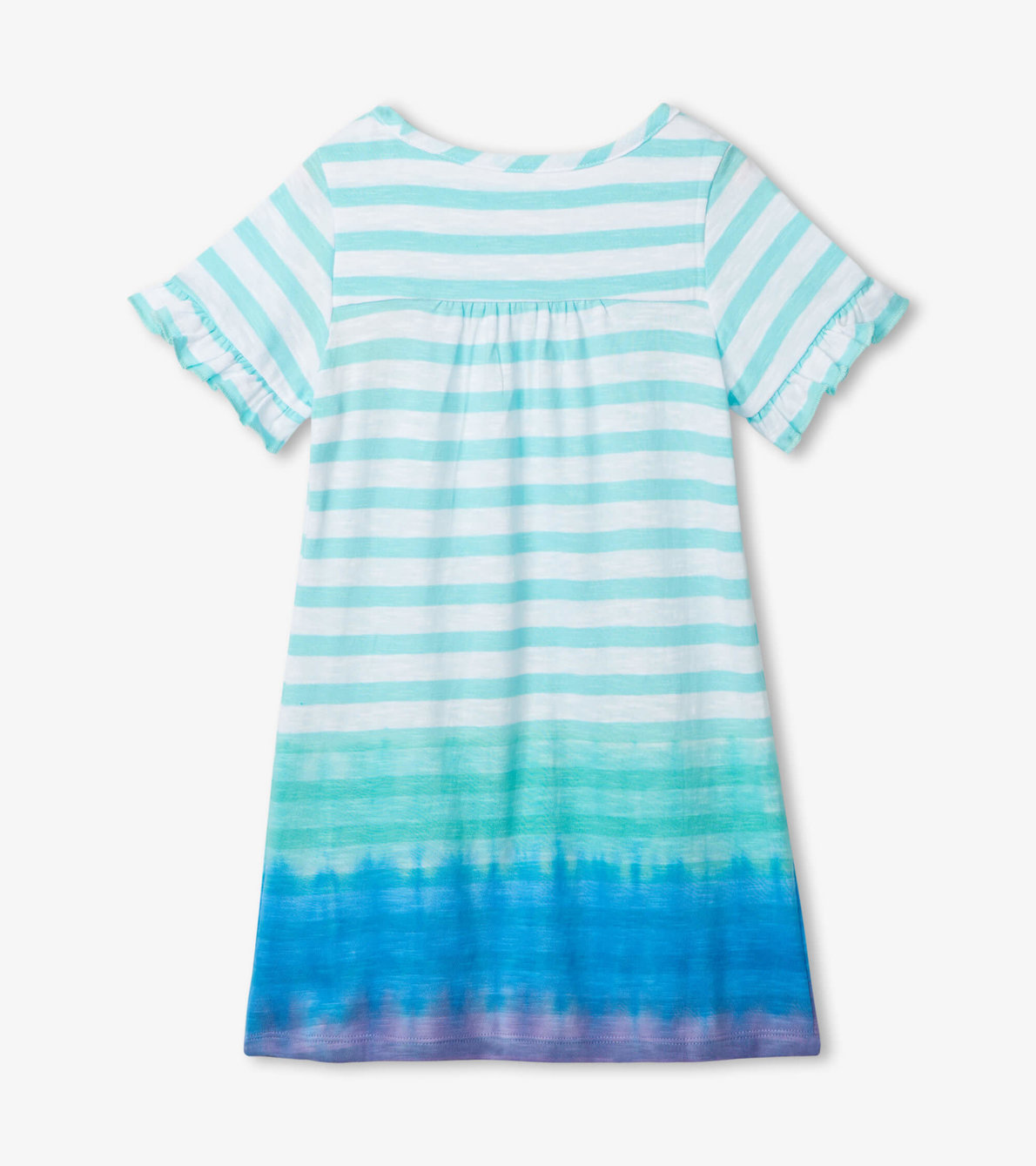 Agrandir l'image de Robe t-shirt – Nuances bleu de rivage teintes par immersion