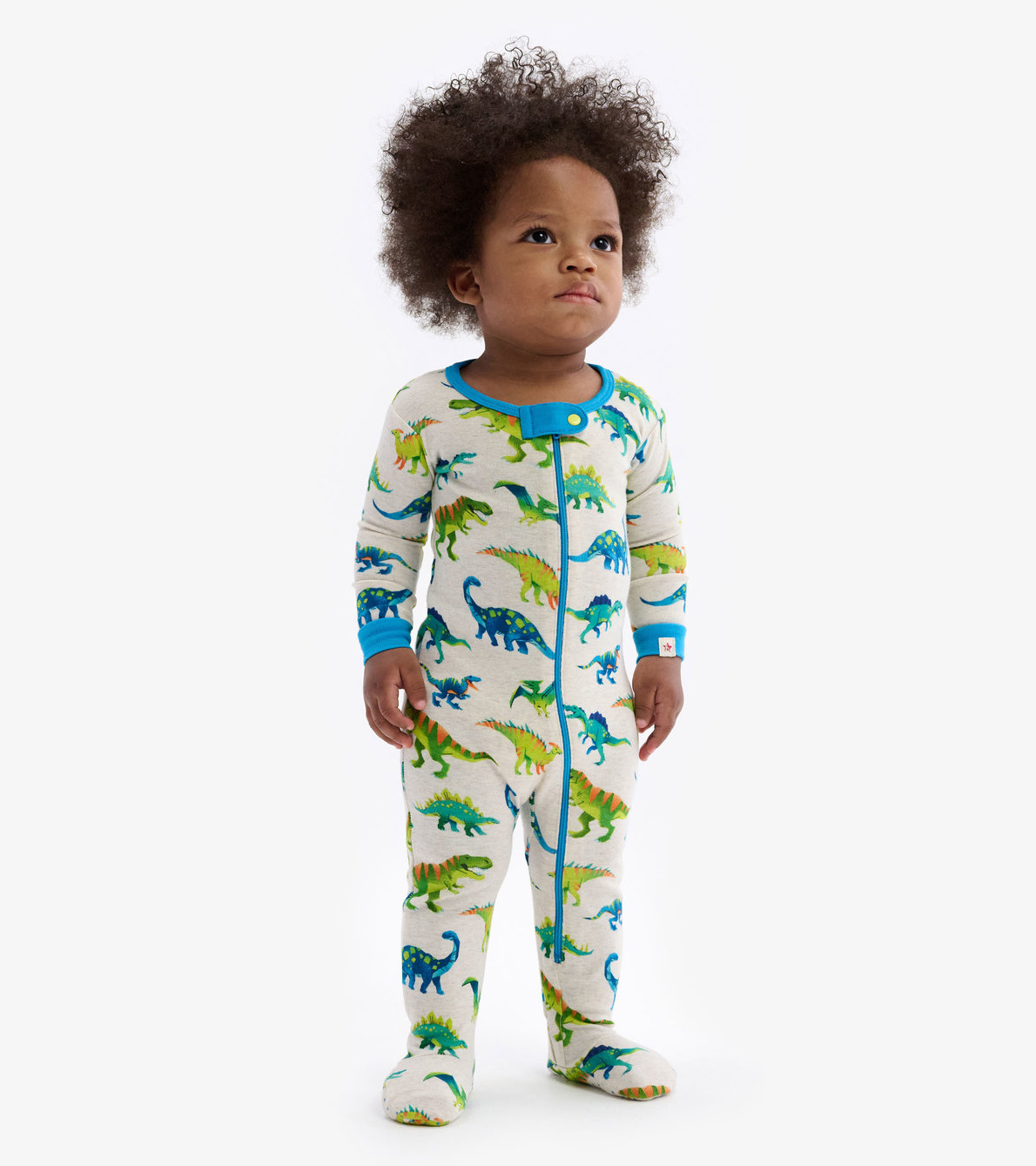 View larger image of Colourblock Dino Footed Coverall