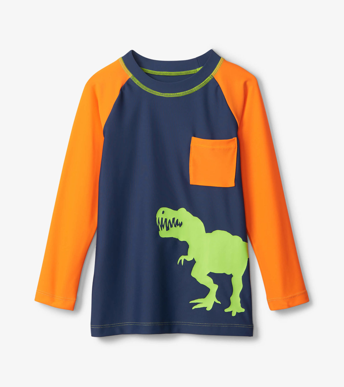 Agrandir l'image de Maillot protecteur à manches longues avec poche – Dinosaure coloré