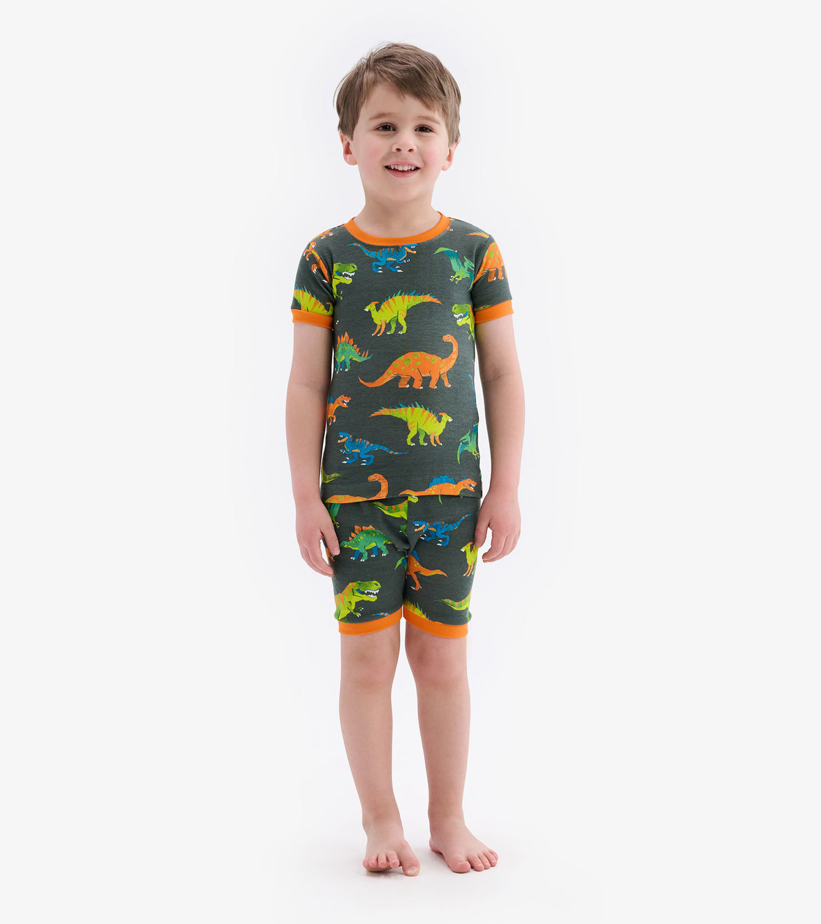 View larger image of Colourblock Dino Short Pajama Set