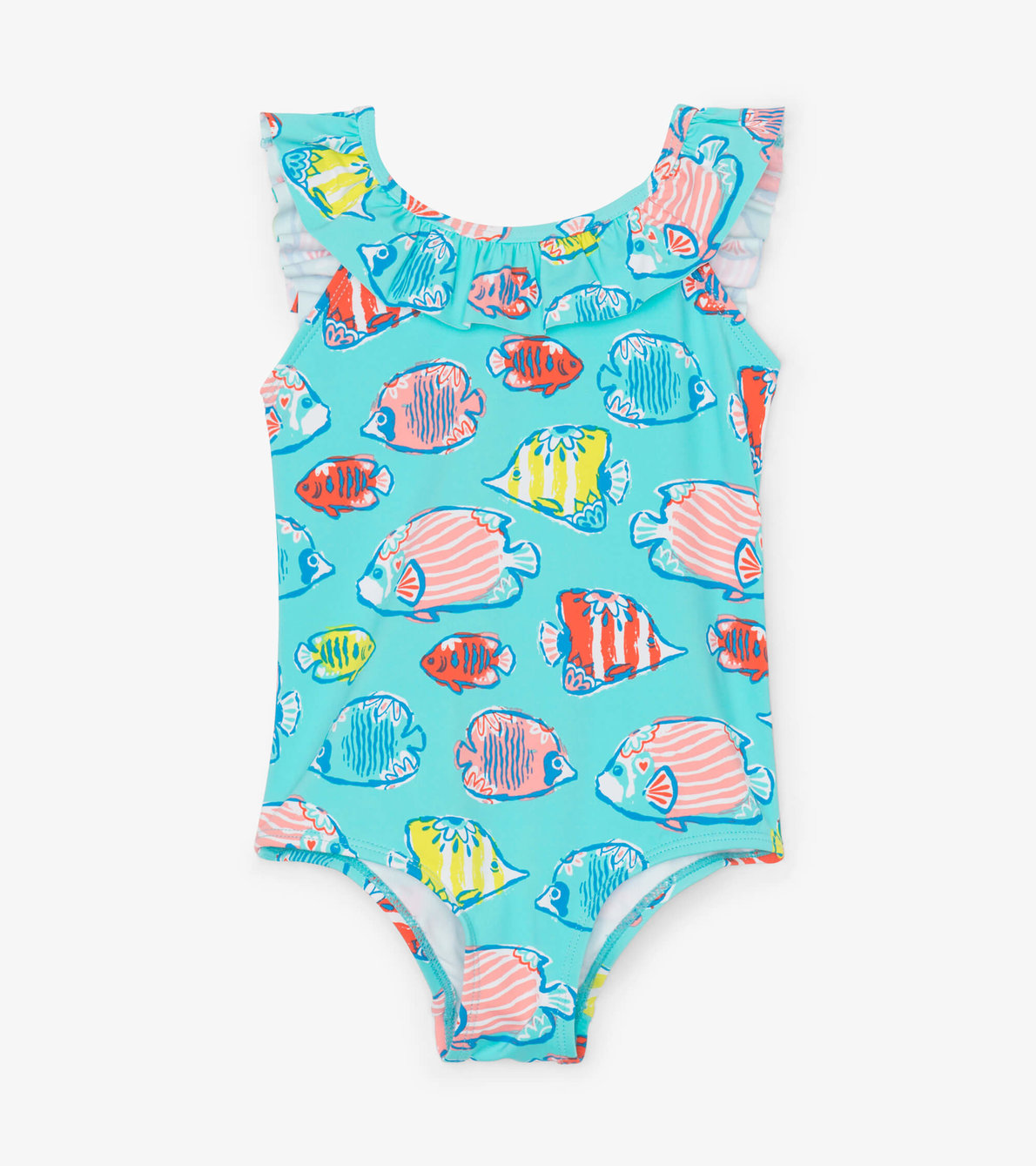 View larger image of Colourful Fishies Ruffle Sleeve Swimsuit