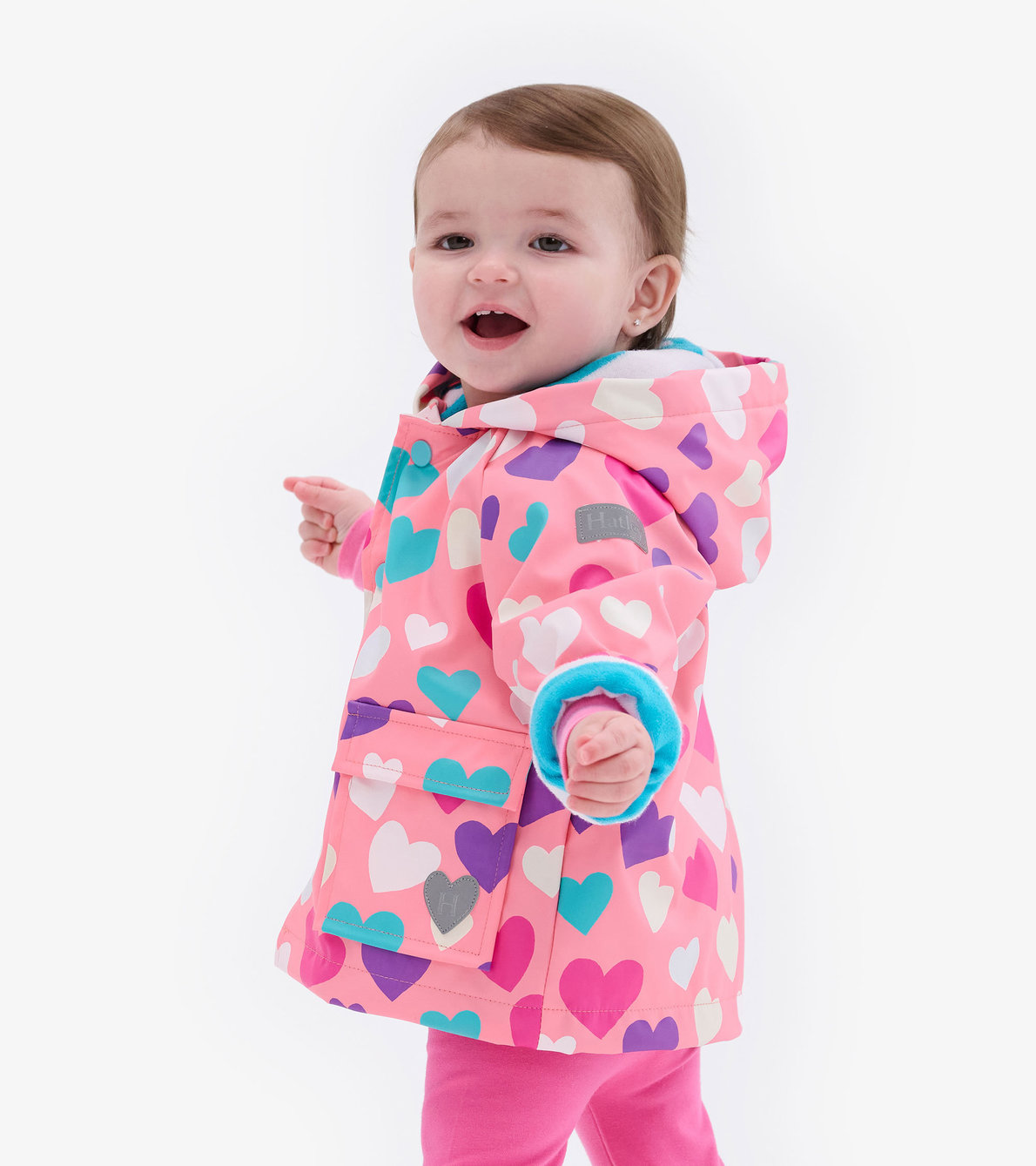 View larger image of Colourful Hearts Baby Raincoat