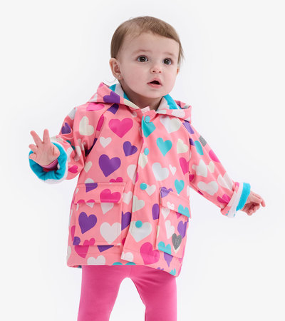 Colourful Hearts Baby Raincoat