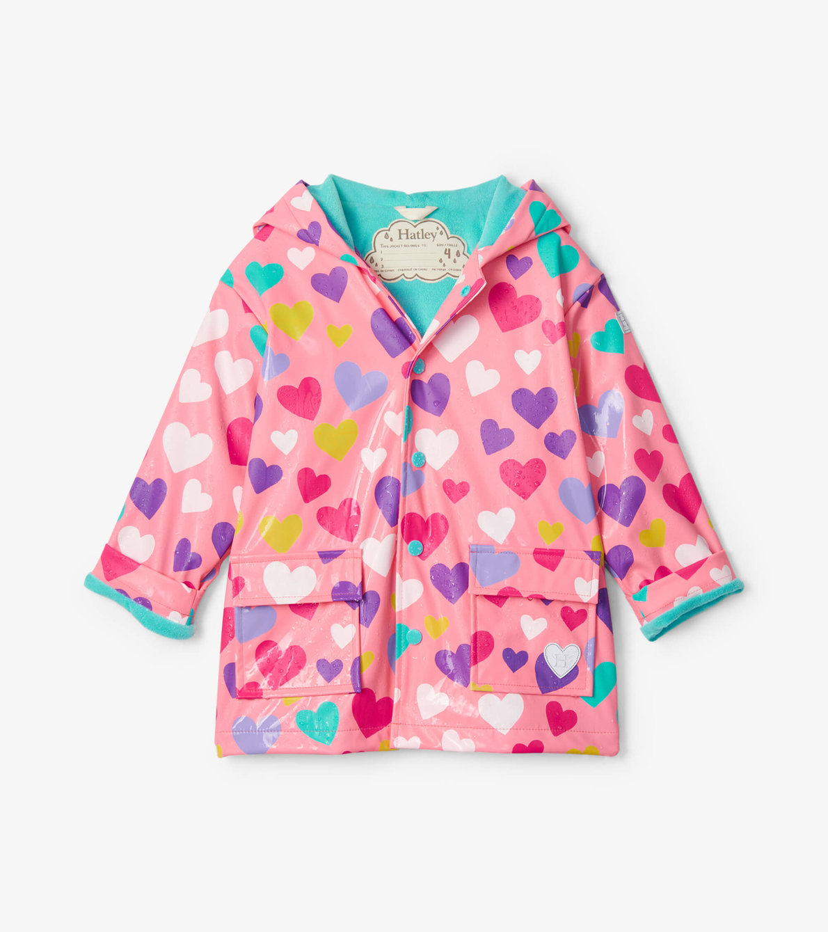 View larger image of Colourful Hearts Colour Changing Raincoat