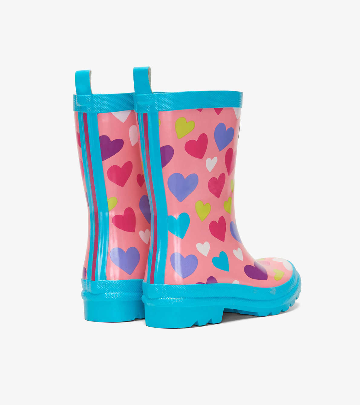 View larger image of Colourful Hearts Shiny Rain Boots