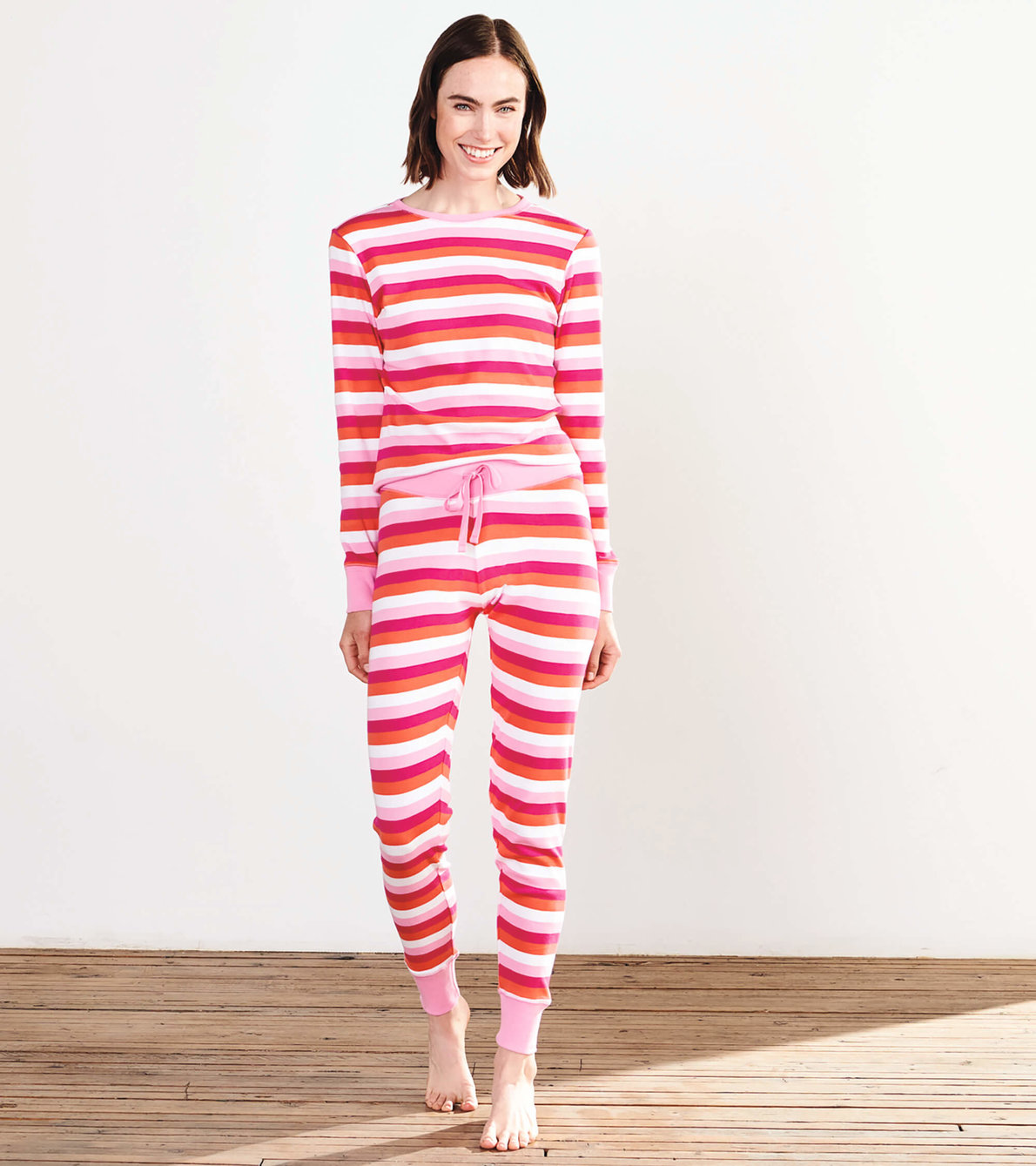 View larger image of Cotton Candy Stripes Organic Cotton Women's Pajama Set