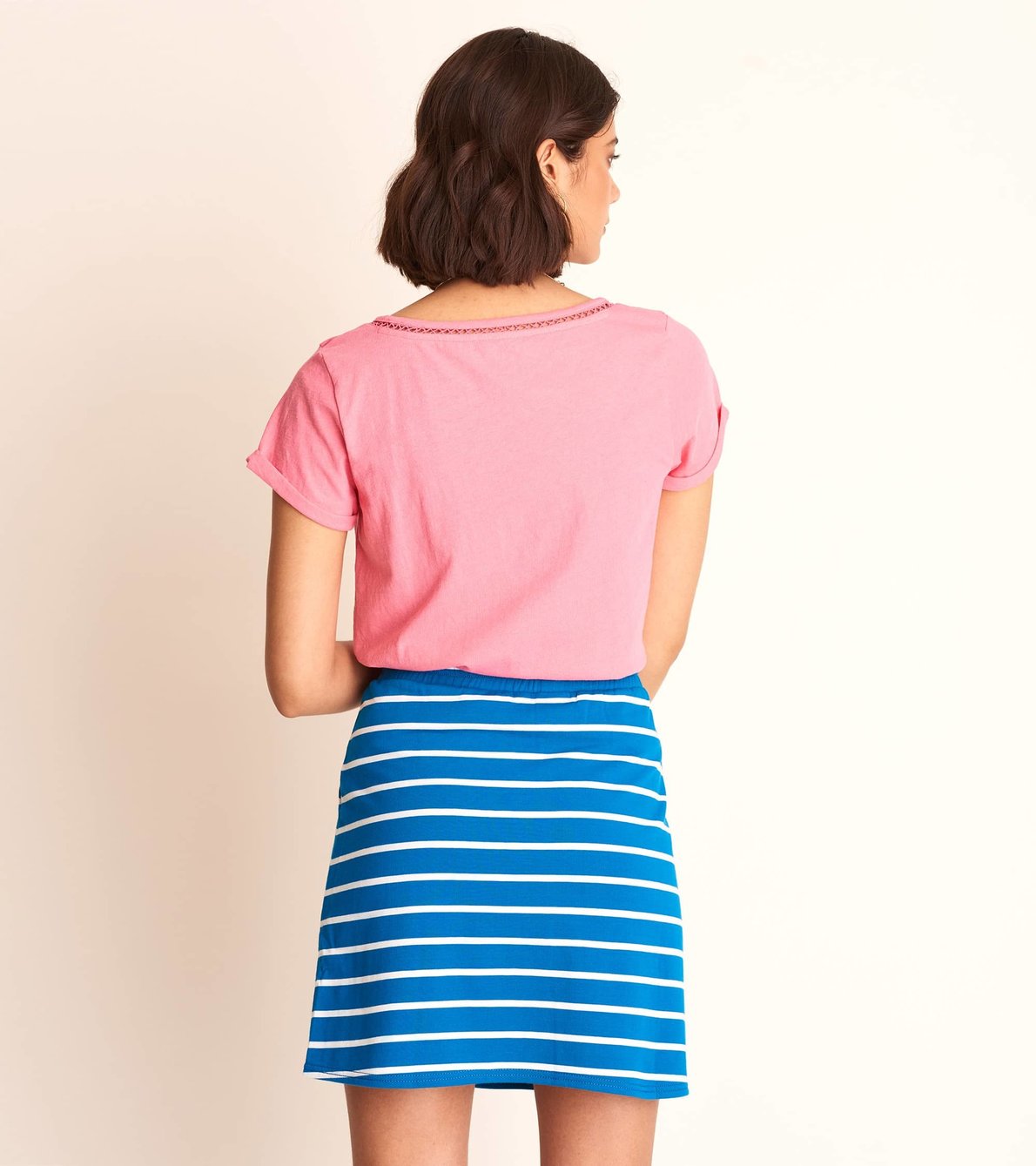 Agrandir l'image de T-shirt en lin et en coton – Limonade rose