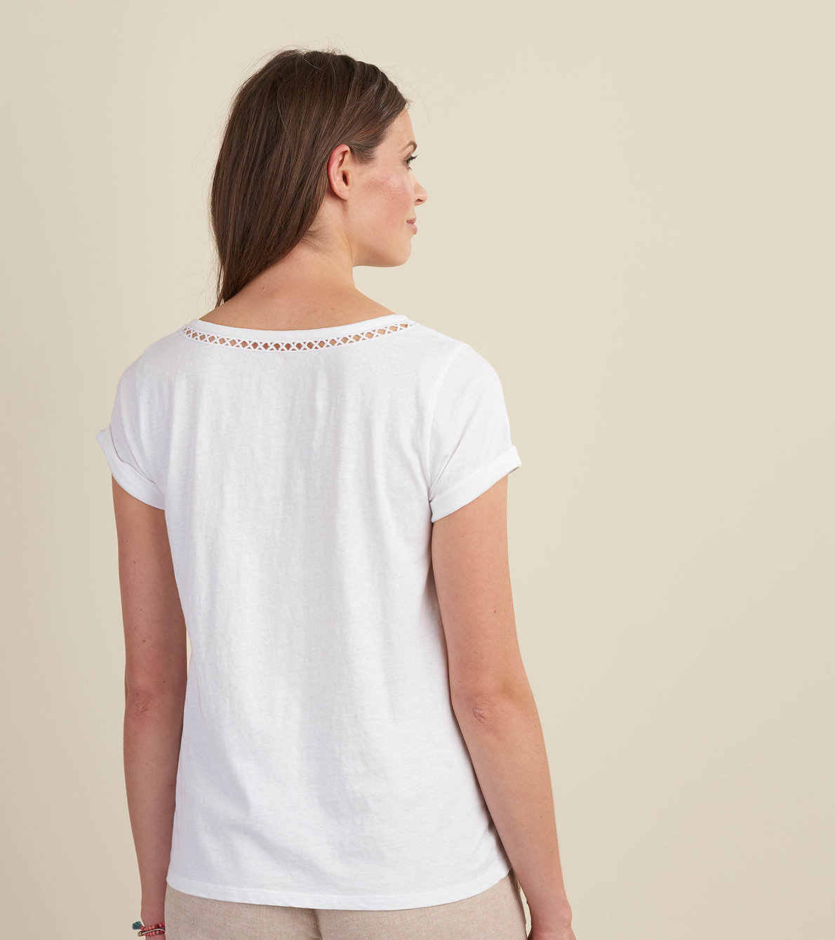 View larger image of Cotton Linen Tee - White