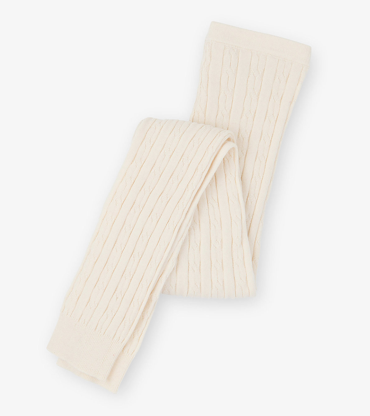 Agrandir l'image de Collant sans pieds en tricot torsadé – Crème
