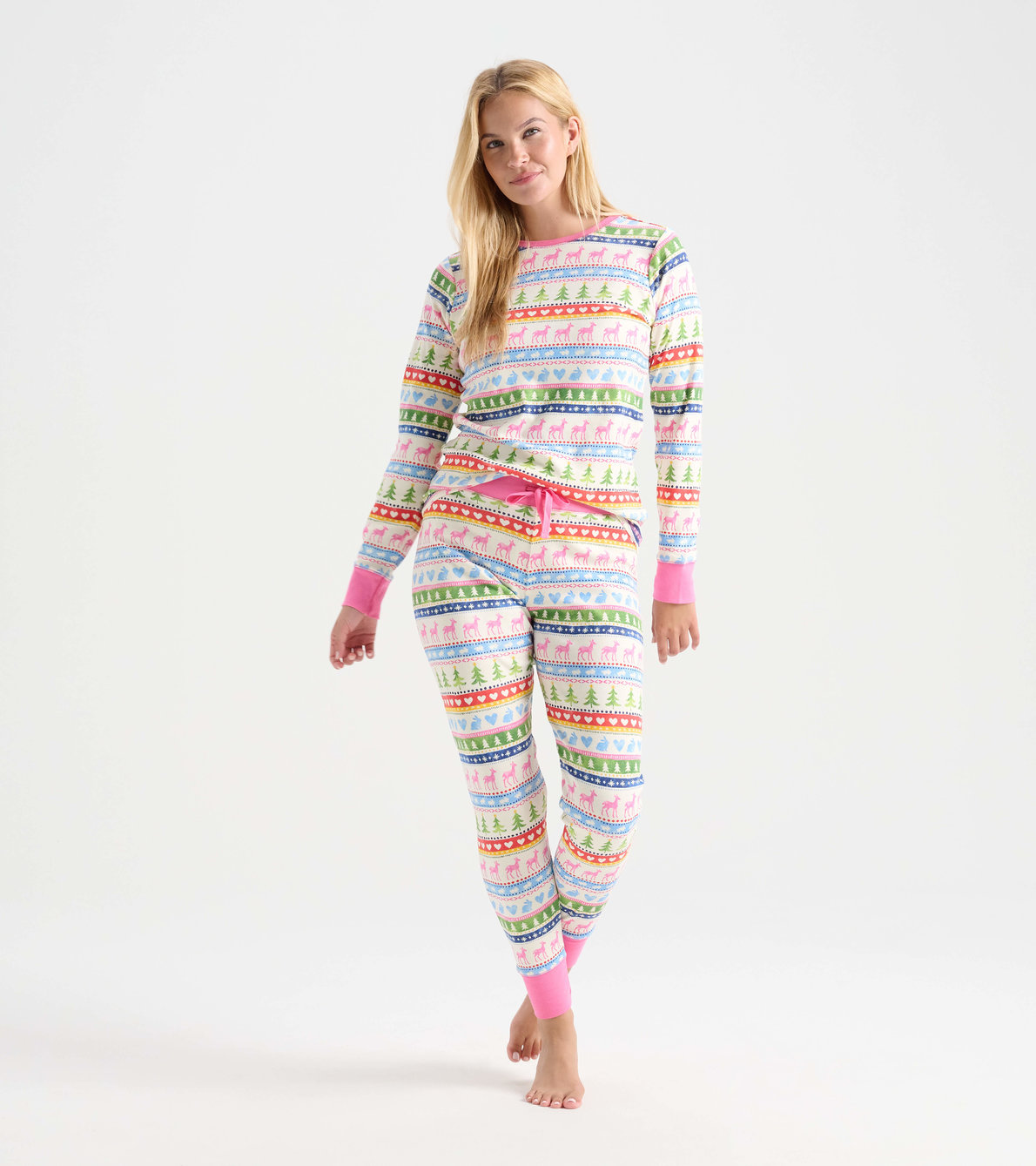 View larger image of Women's Cream Painted Fairisle Pajama Set