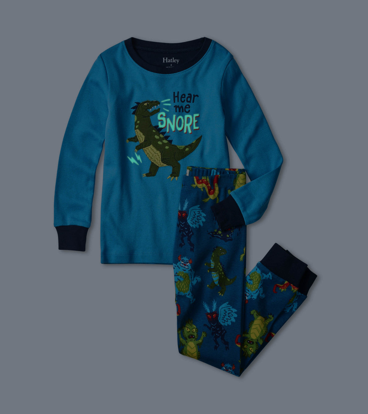 View larger image of Creepy Cryptids Glow In The Dark Appliqué Pajama Set