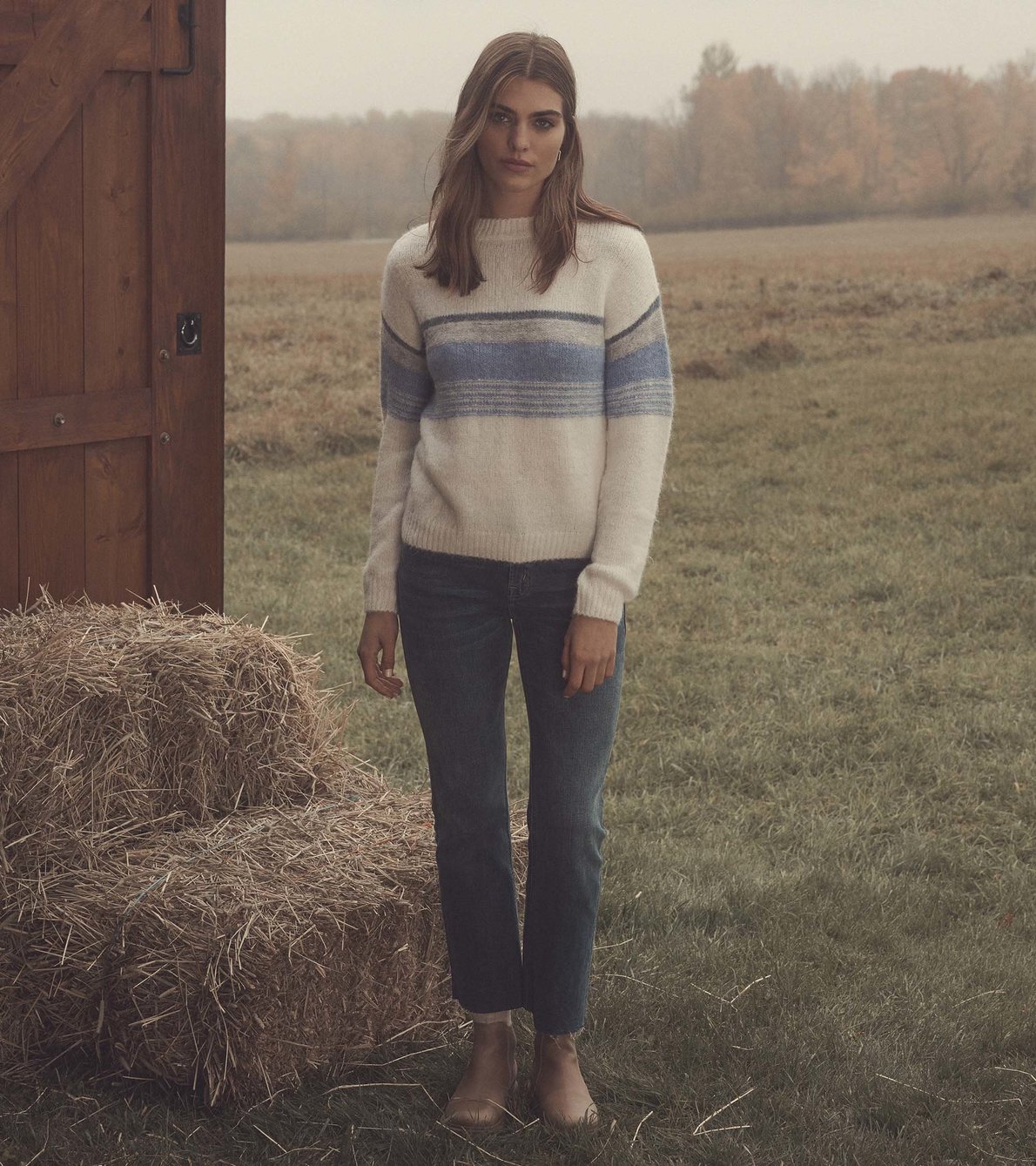View larger image of Crew Neck Pullover - Blue Sunset Stripes