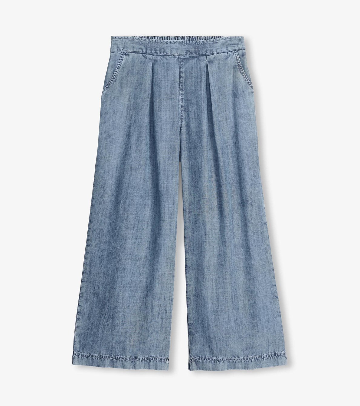View larger image of Cropped Wide Leg Trousers - Blue Acid Rinse