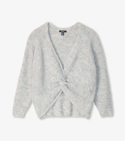 Cross Over Sweater - Grey Melange