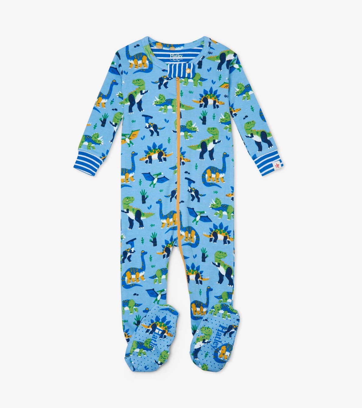 View larger image of Curious Dinos Organic Cotton Footed Coverall