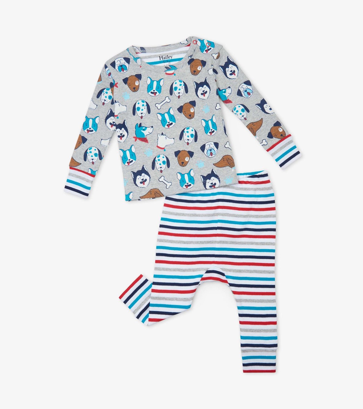 Agrandir l'image de Pyjama en coton biologique pour bébé – Chiots mignons