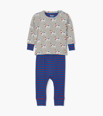 Pyjama en coton biologique pour bébé – Chiots mignons