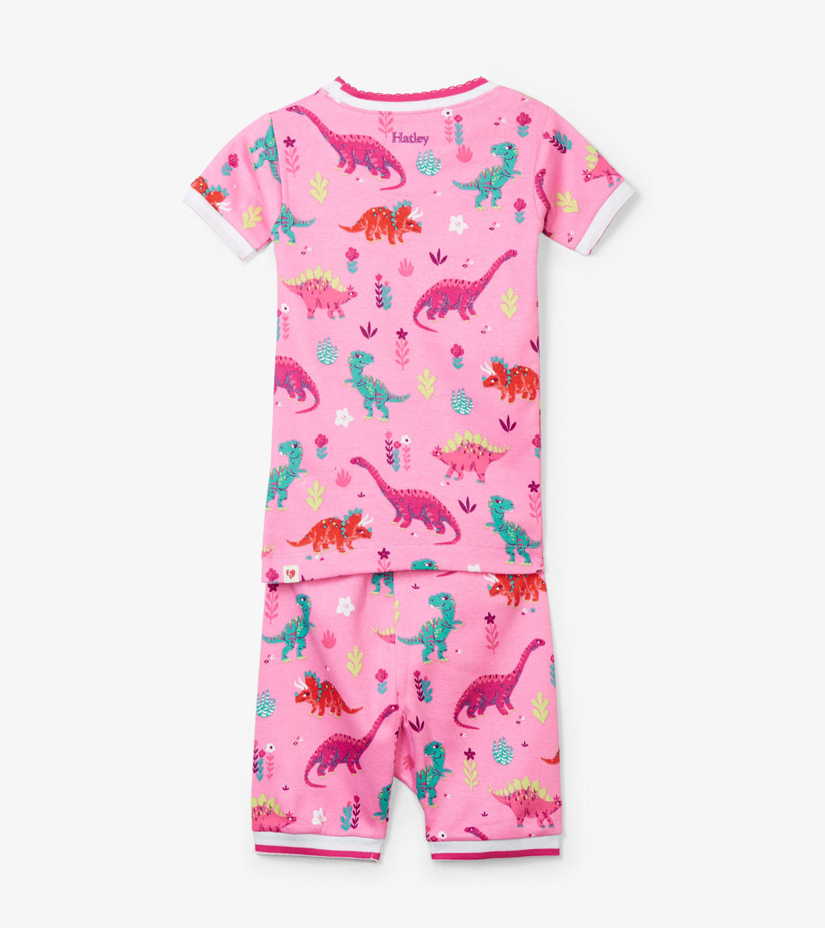 Agrandir l'image de Pyjama court en coton bio – Dinosaures colorés