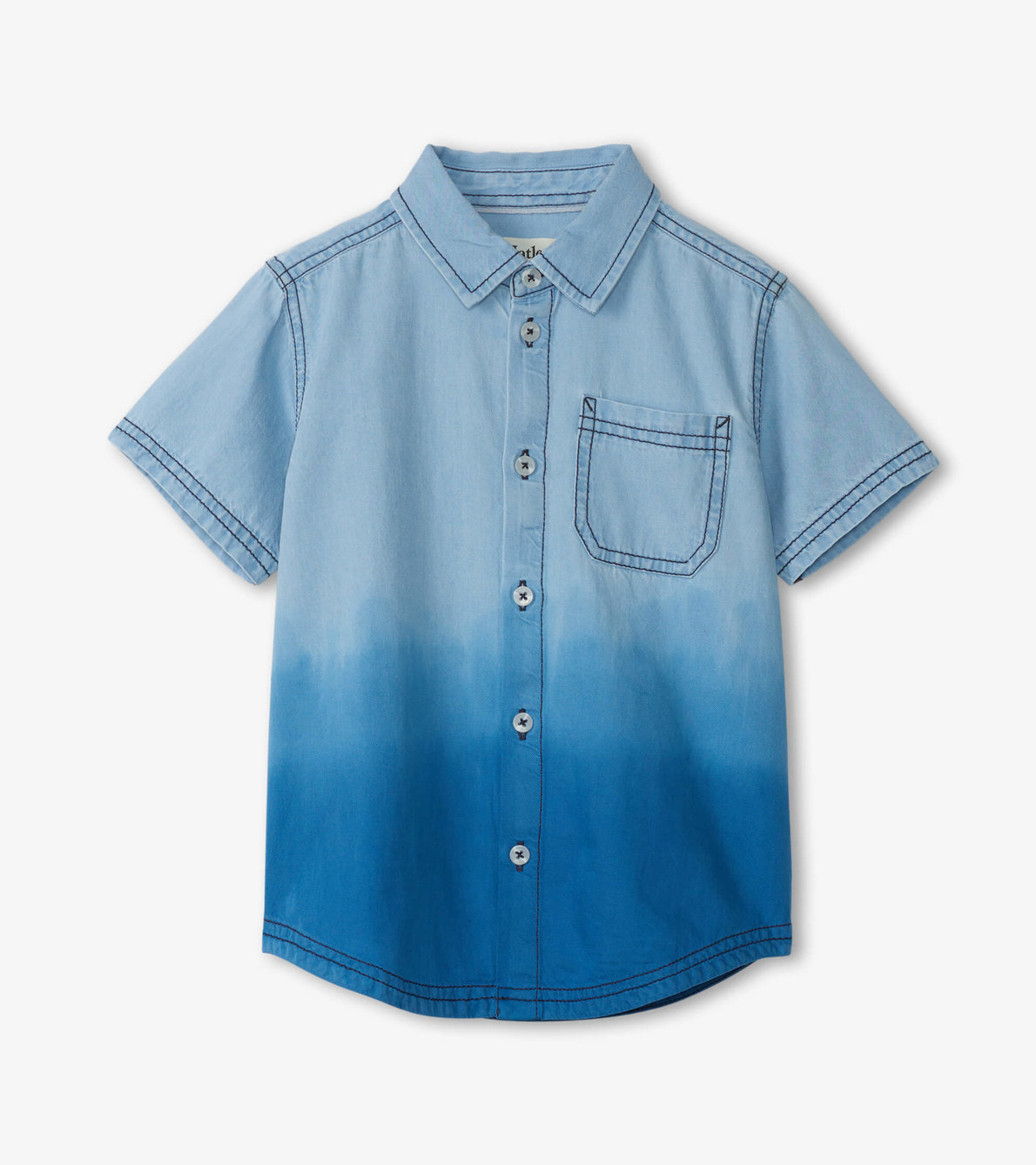 View larger image of Denim Dip Dye Short Sleeve Button Down Shirt