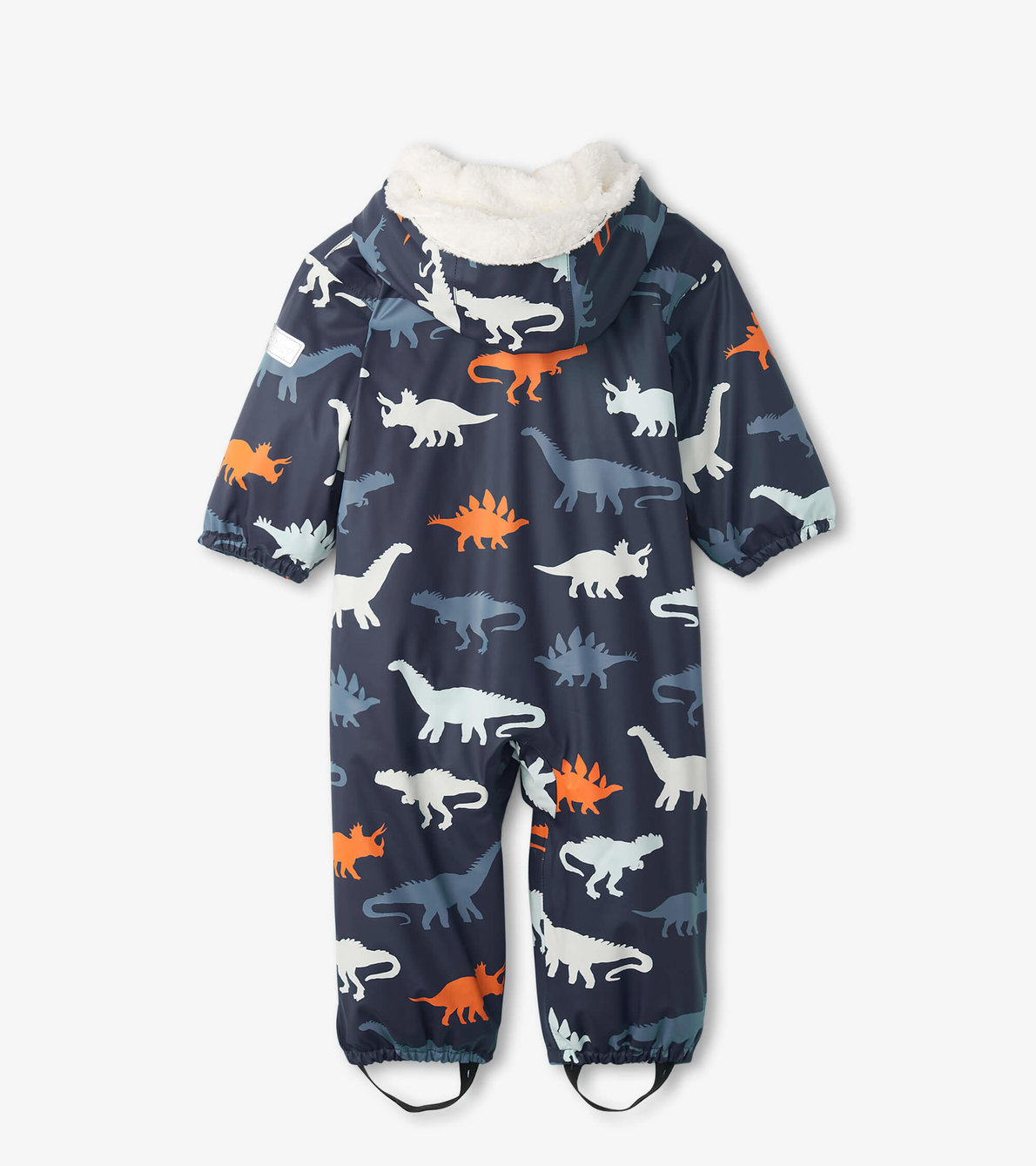 Agrandir l'image de Combinaison imperméable à couleur changeante doublée en sherpa pour bébé – Silhouettes de dinosaures