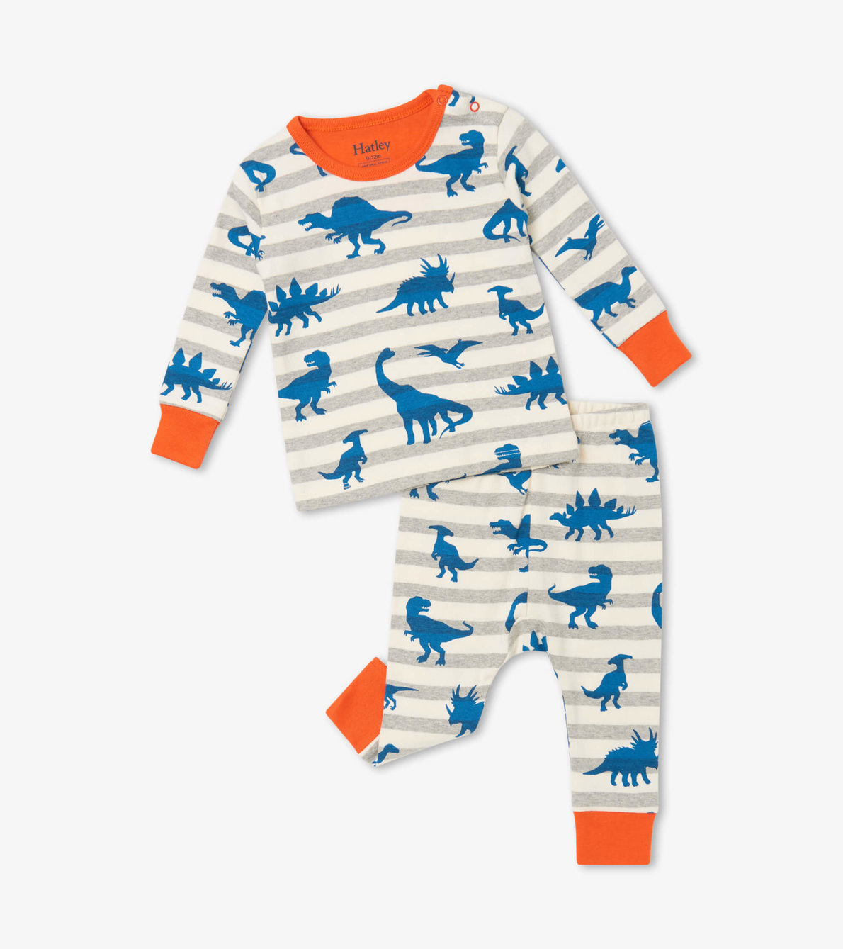 Agrandir l'image de Pyjama en coton biologique pour bébé – Silhouettes de dinosaures