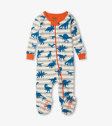 Dino Silhouettes Organic Cotton Footed Coverall