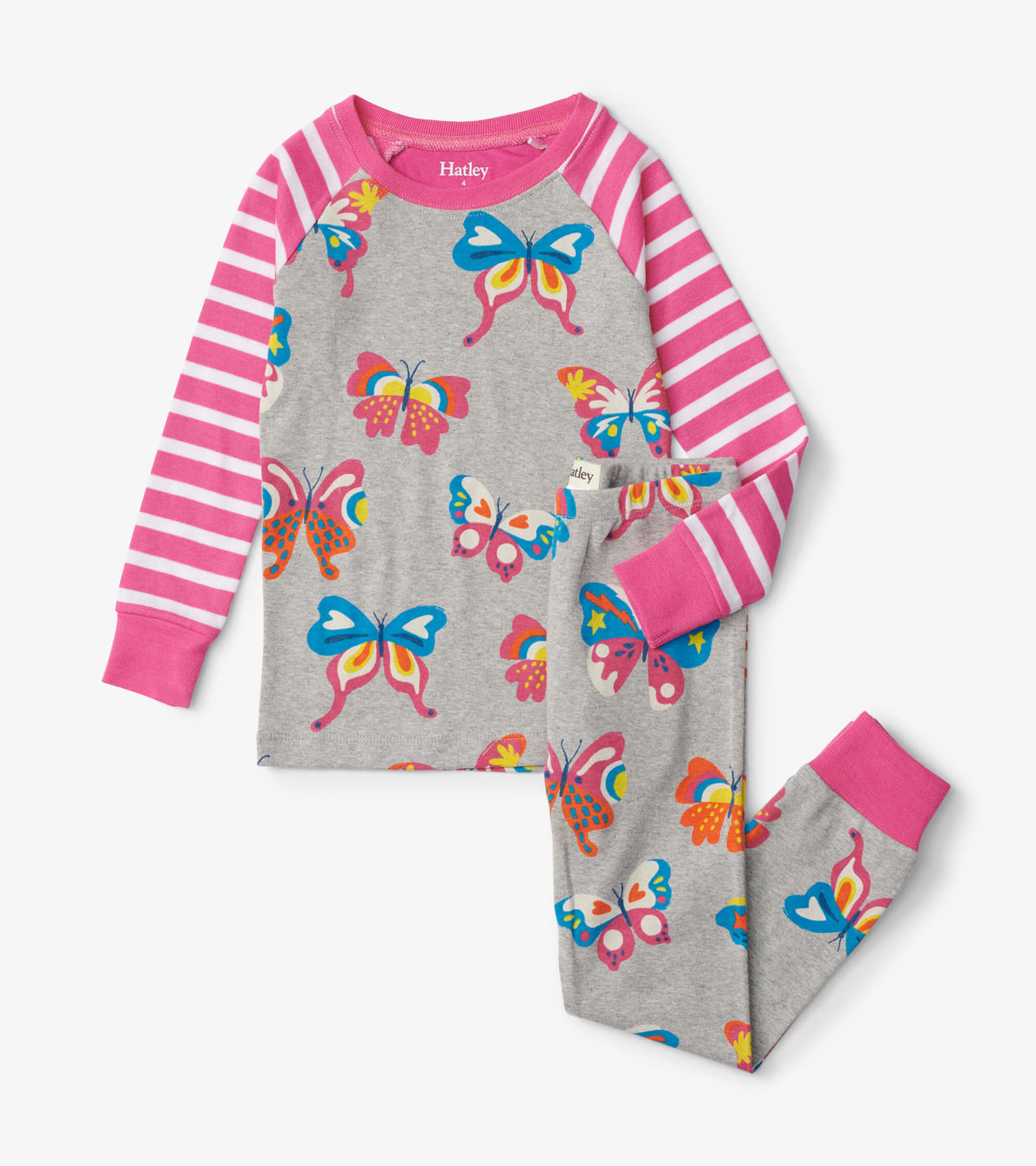 Agrandir l'image de Pyjama avec haut à manches raglan – Dessins de papillons
