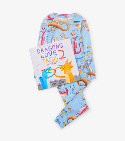 Dragons Love Tacos 2: The Sequel Kids Book and Pajama Set