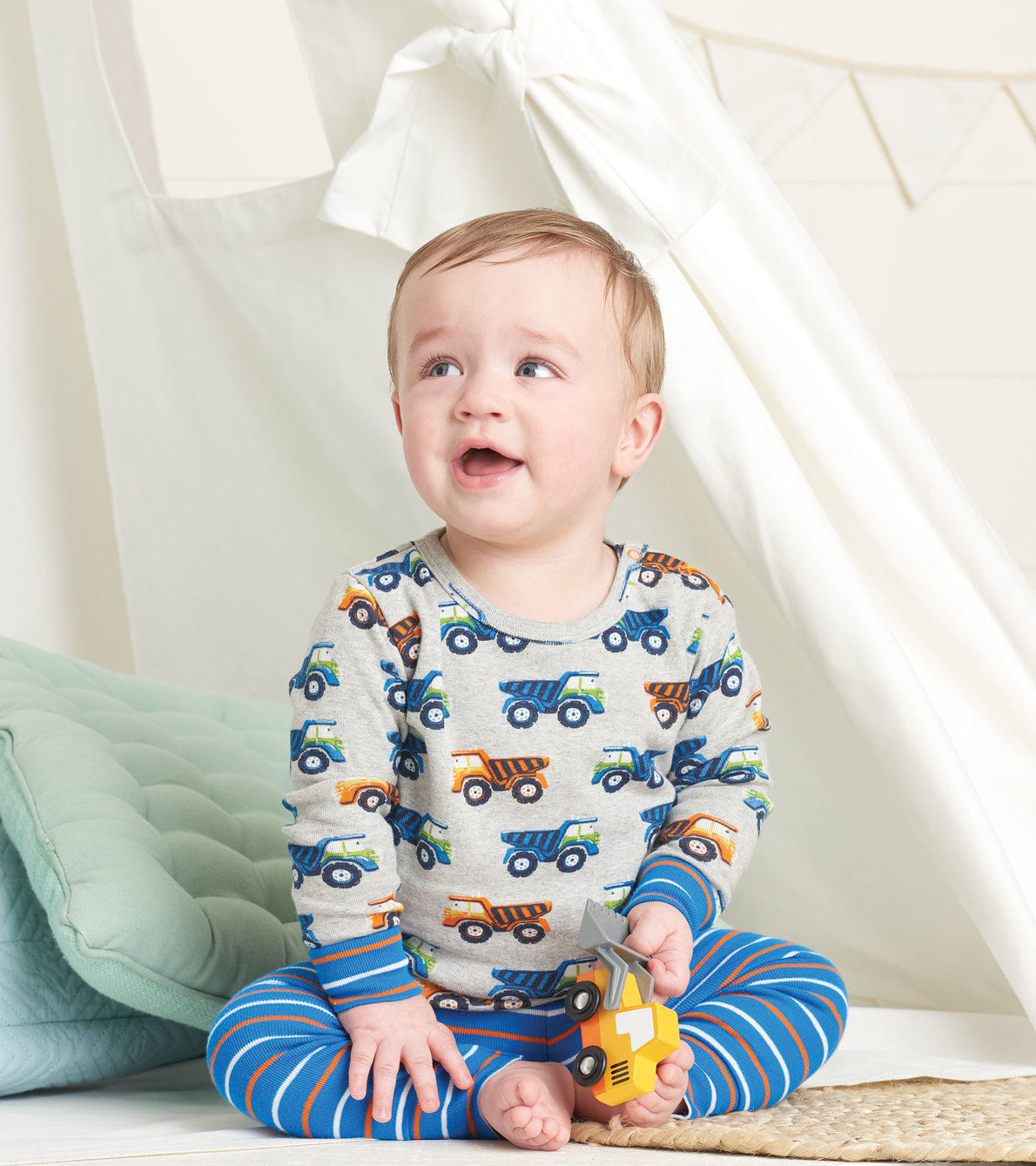 View larger image of Dump Trucks Organic Cotton Baby Pajama Set