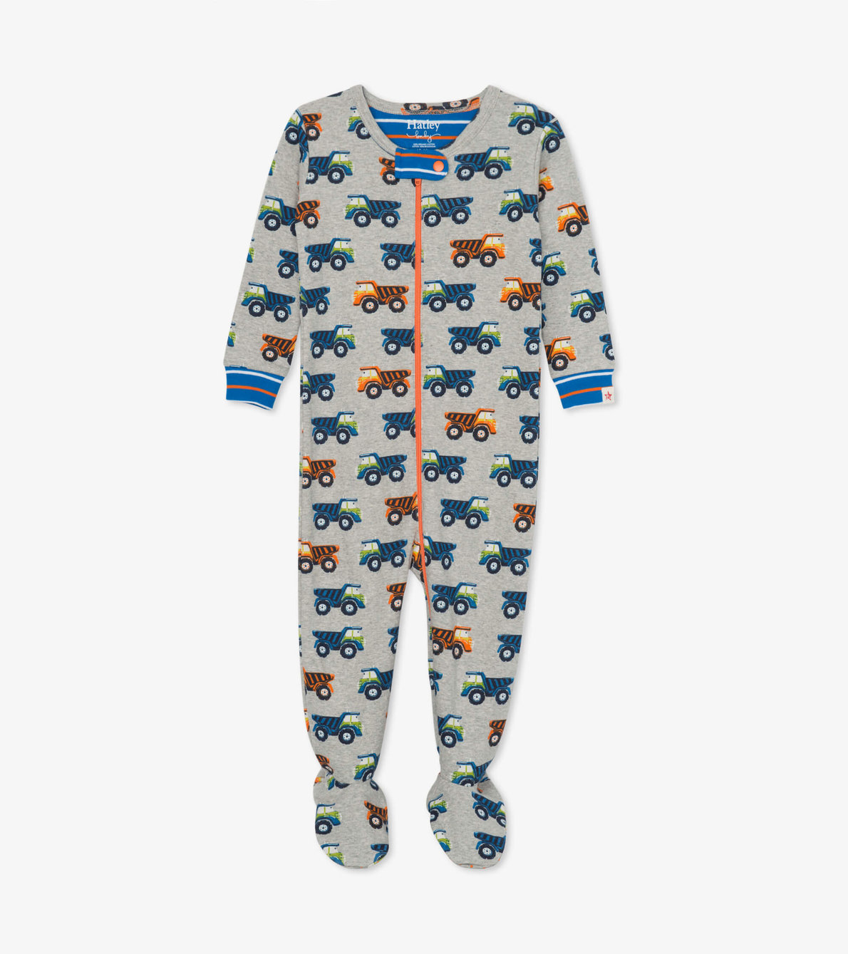 View larger image of Dump Trucks Organic Cotton Footed Coverall