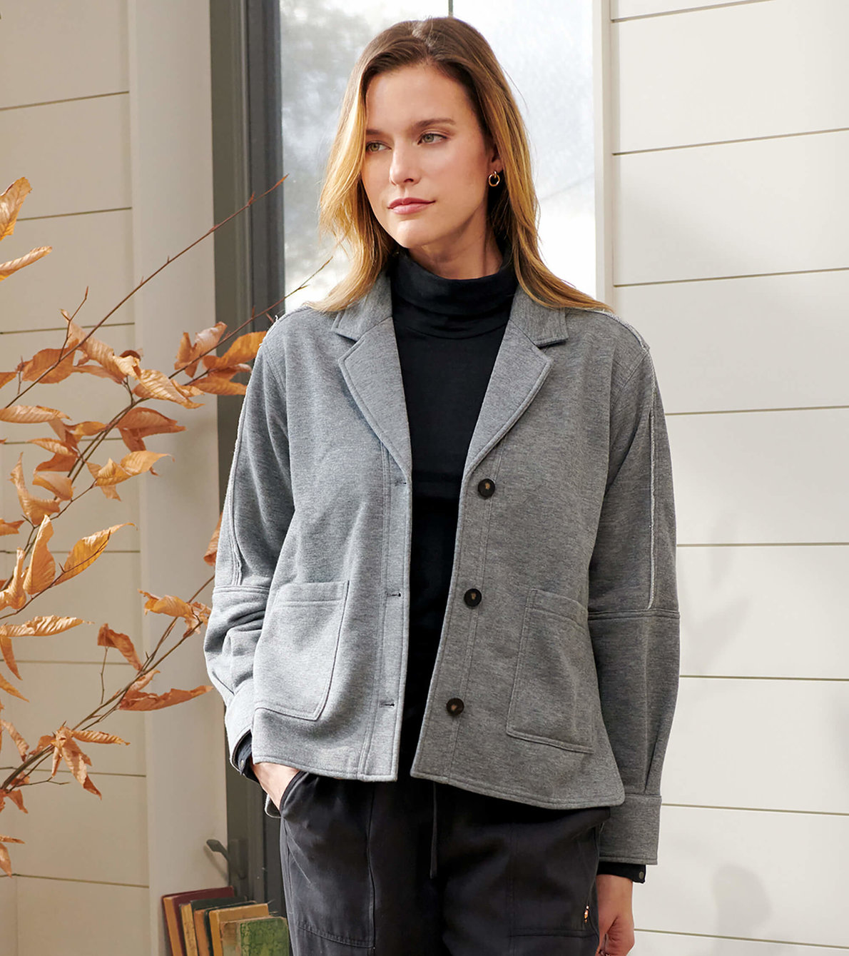 View larger image of Emily Relaxed Blazer - Charcoal Melange