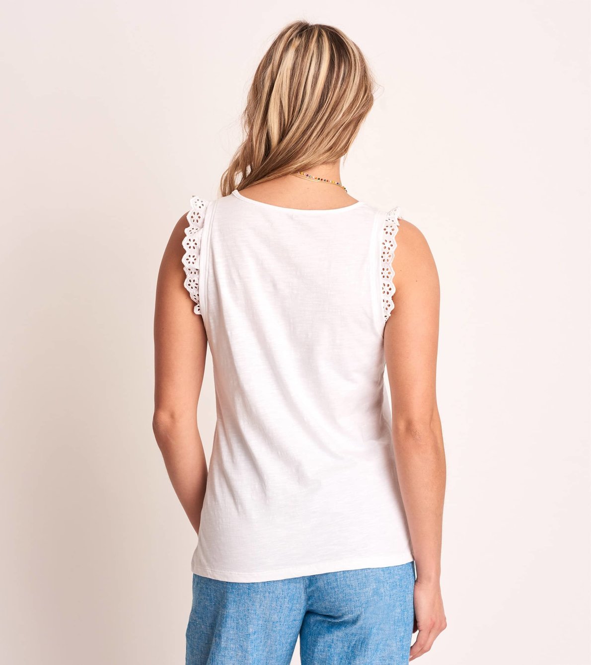 View larger image of Eyelet Tank Top - Pure White