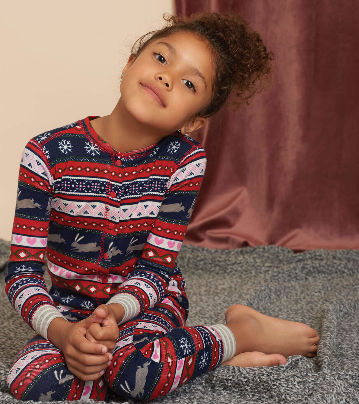 Agrandir l'image de Combinaison pyjama – Lapins sur motif Fair Isle