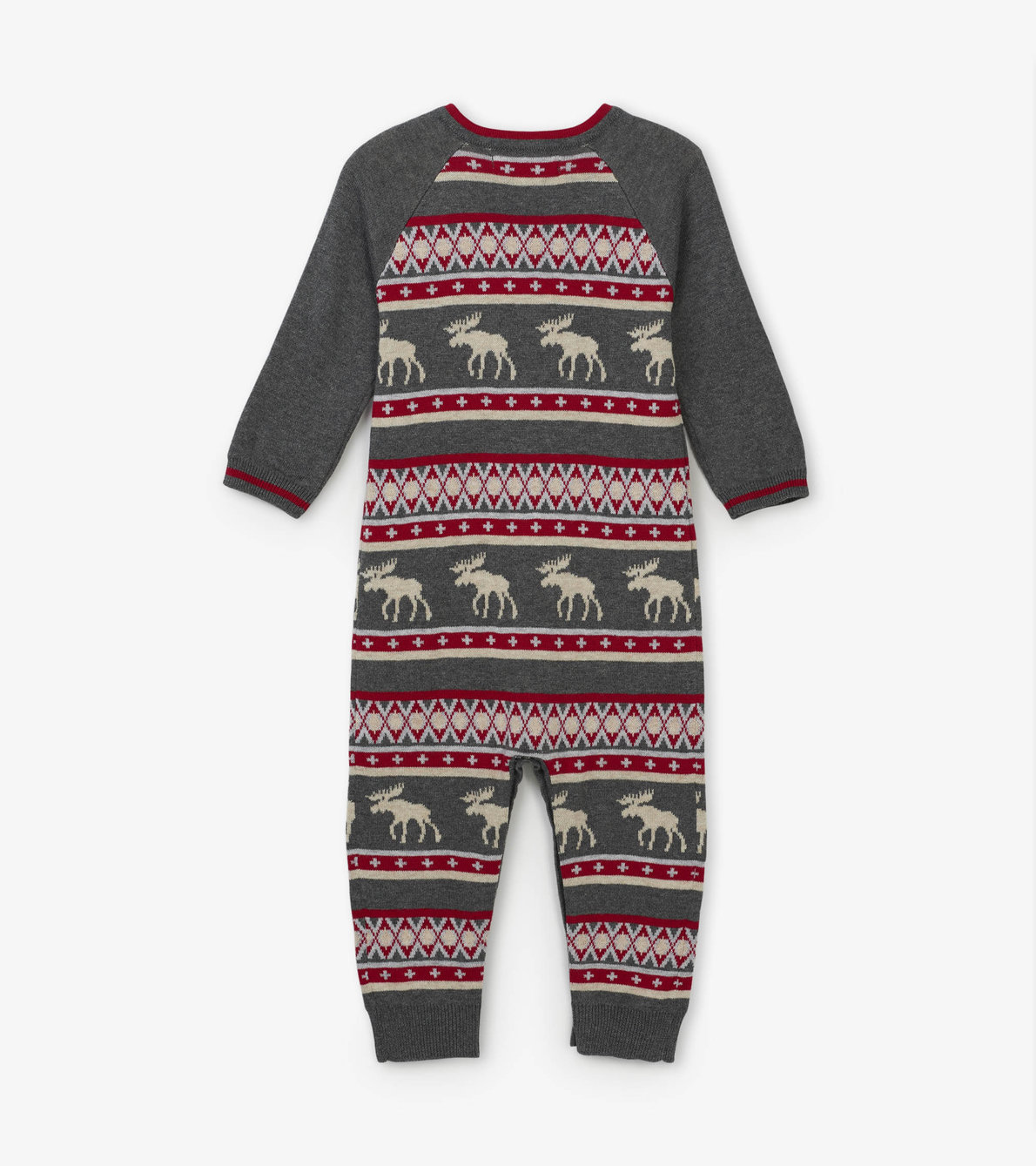 View larger image of Fair Isle Moose Baby Sweater Romper