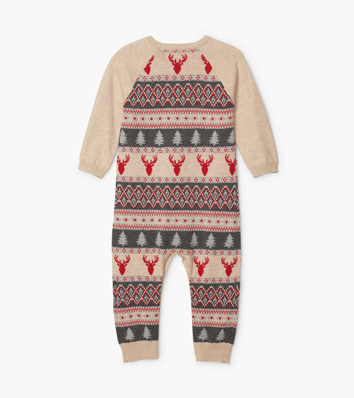 View larger image of Fair Isle Stags Baby Sweater Romper