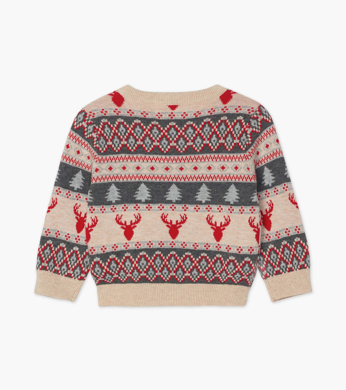 View larger image of Fair Isle Stags V-Neck Baby Sweater