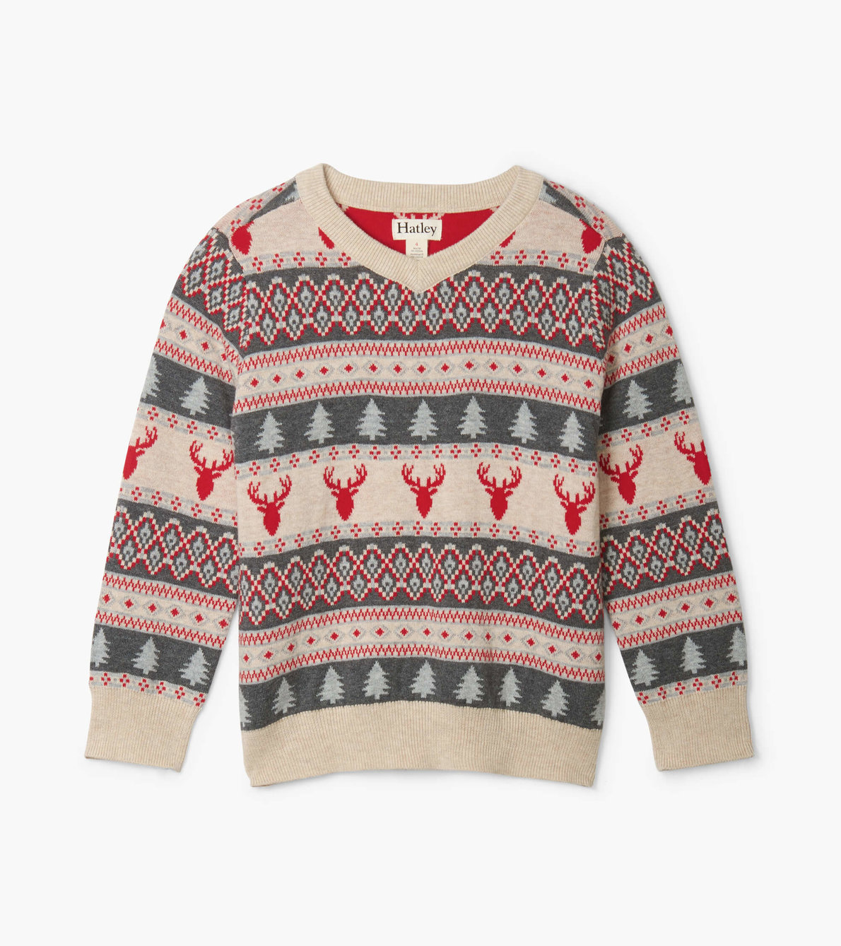 View larger image of Fair Isle Stags V-Neck Sweater