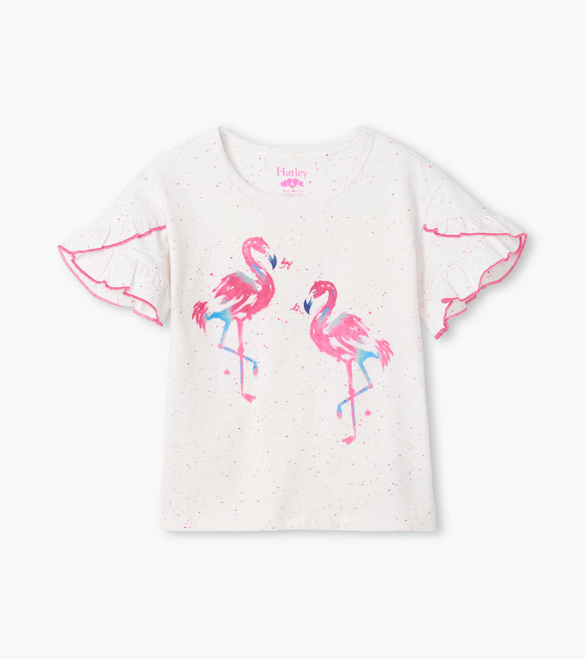View larger image of Fancy Flamingo Flutter Sleeve Tee