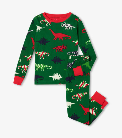 Pyjama en coton biologique pour enfant – Dinosaures festifs
