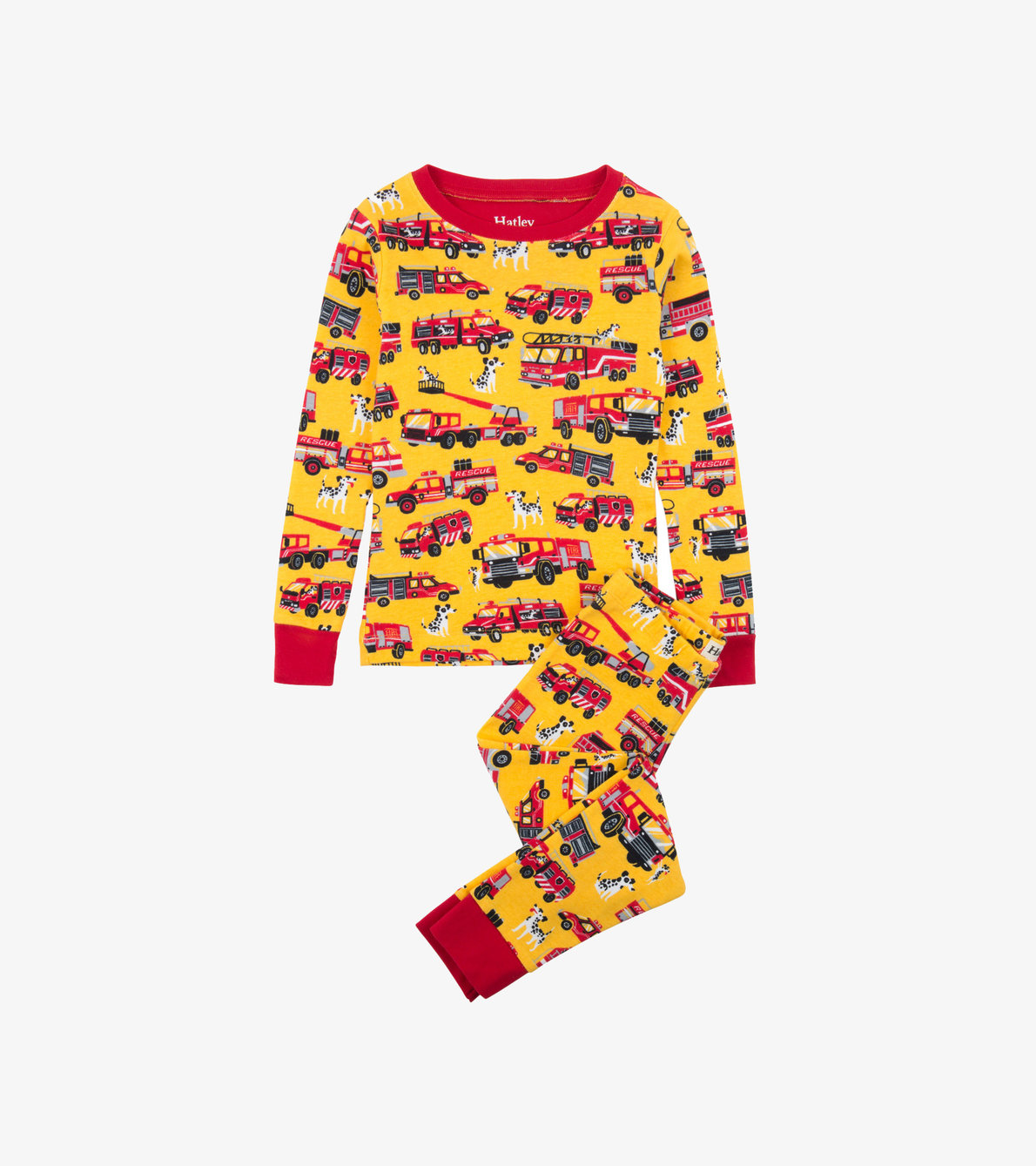 View larger image of Fire Trucks & Dalmatians Organic Cotton Pajama Set