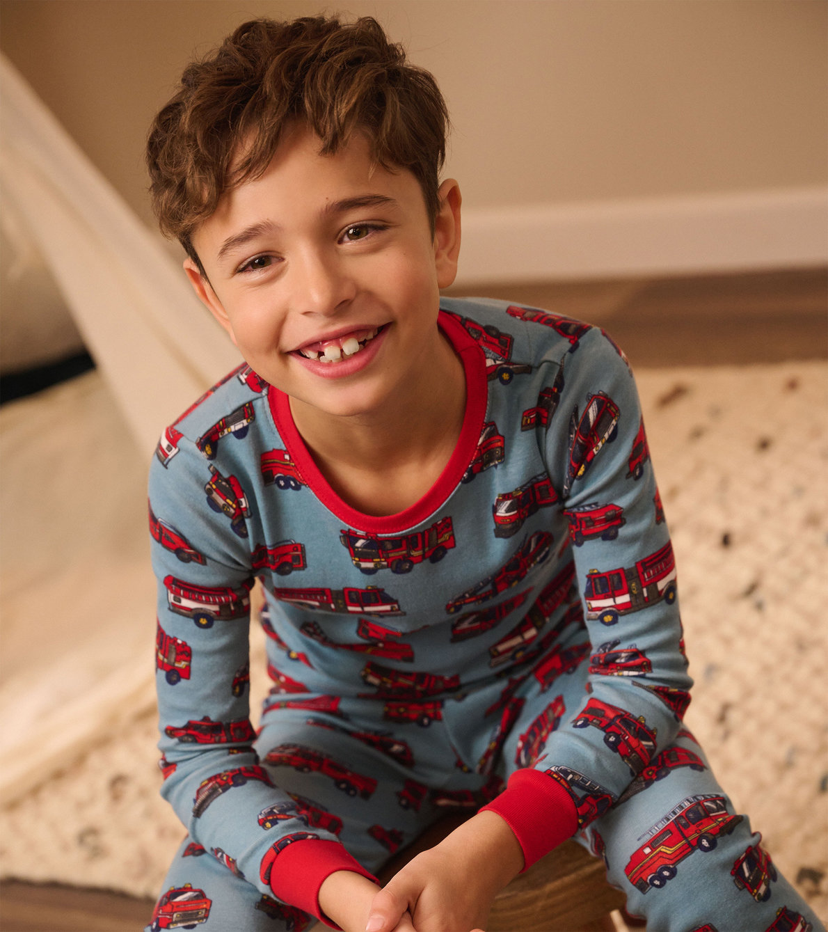 View larger image of Firetrucks Kids Organic Cotton Pajama Set