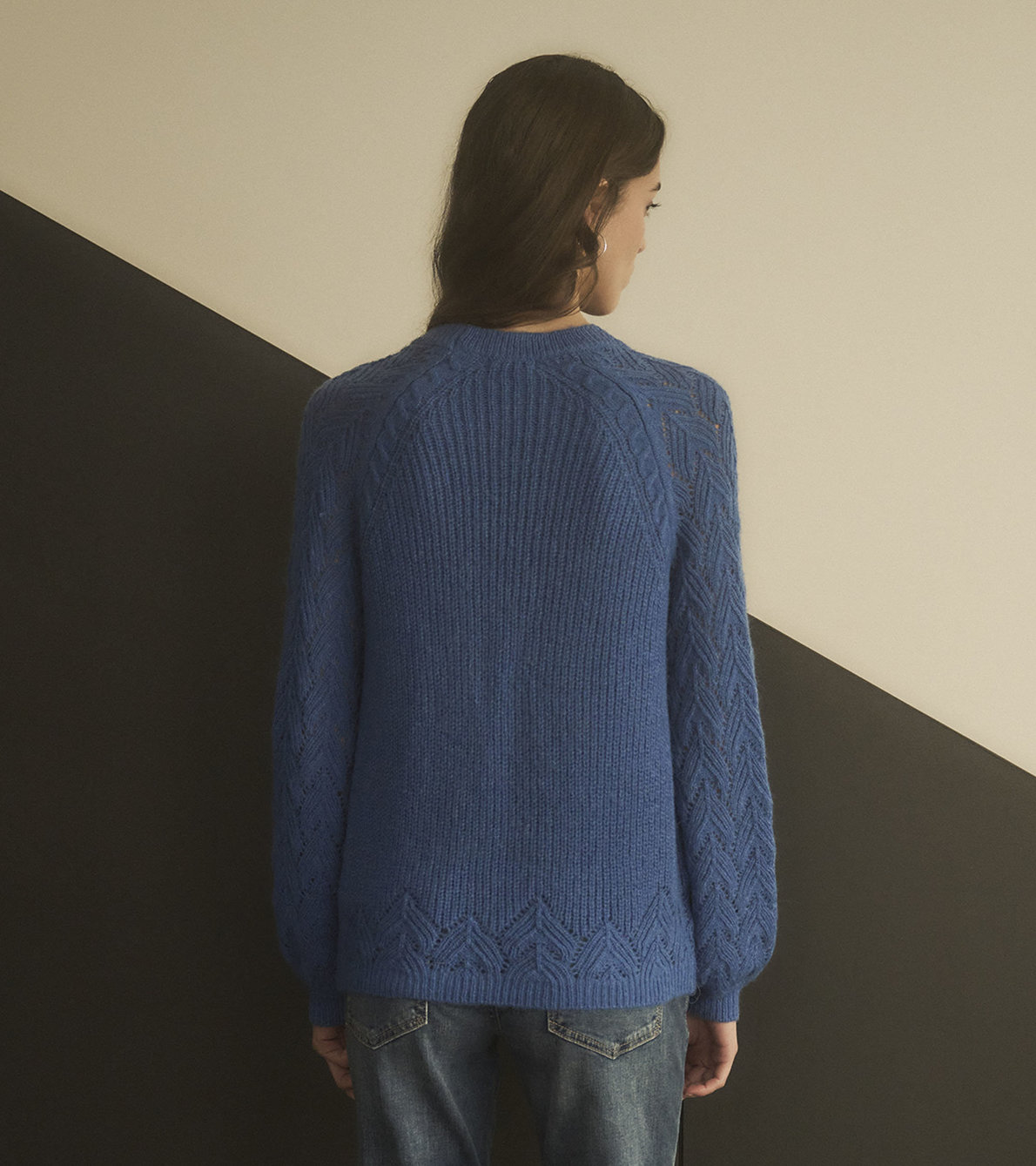 Agrandir l'image de Pull en tricot Floral – Bleu Amparo
