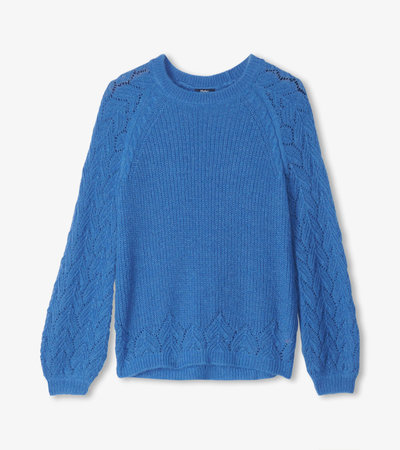 Pull en tricot Floral – Bleu Amparo