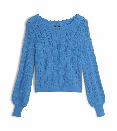 Zen Pointelle Knit Sweater in Lily by Heartloom - Blooming Daily