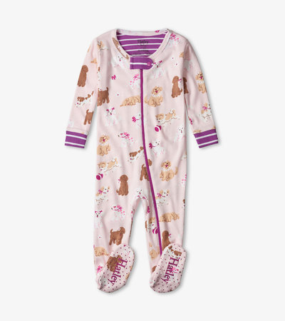 Flower Pups Organic Cotton Footed Coverall