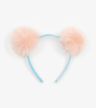 Fluffy Pink Pom Poms Headband